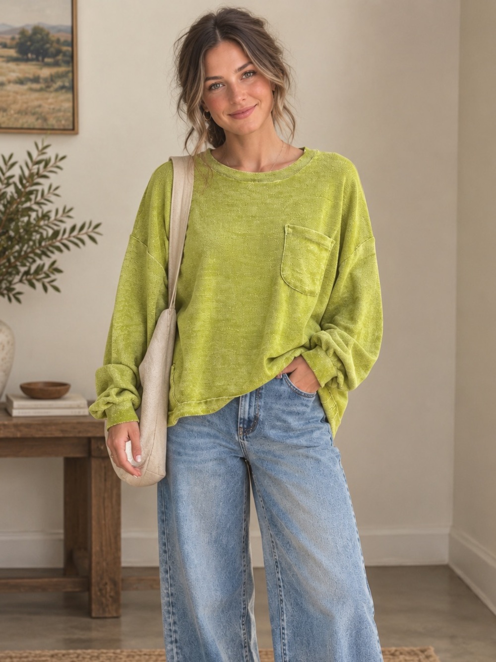 New In Vibrant Green Sweater